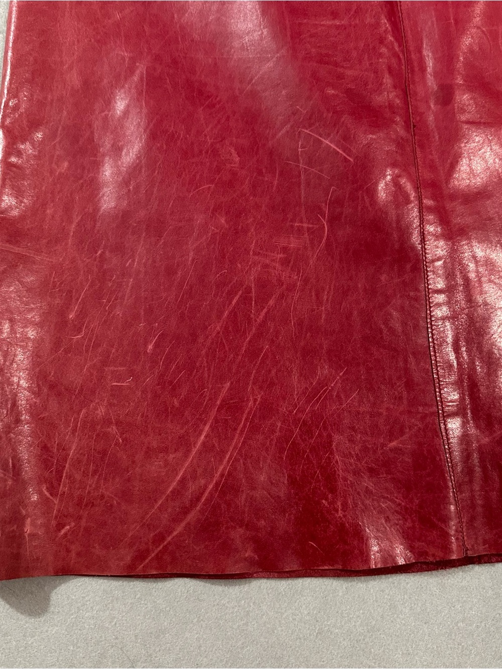 Banana Republic Burgundy Leather A-Line Skirt - Picture 4 of 9